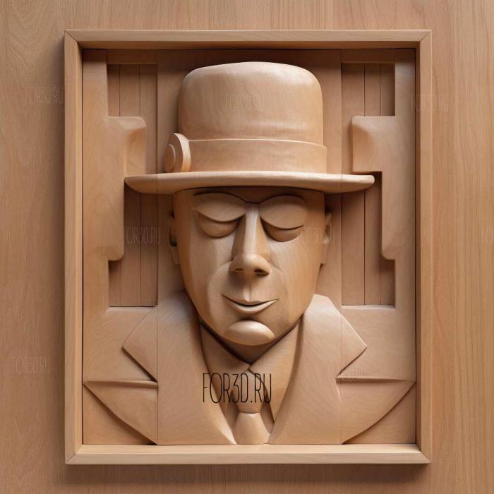 magritte 1 stl model for CNC